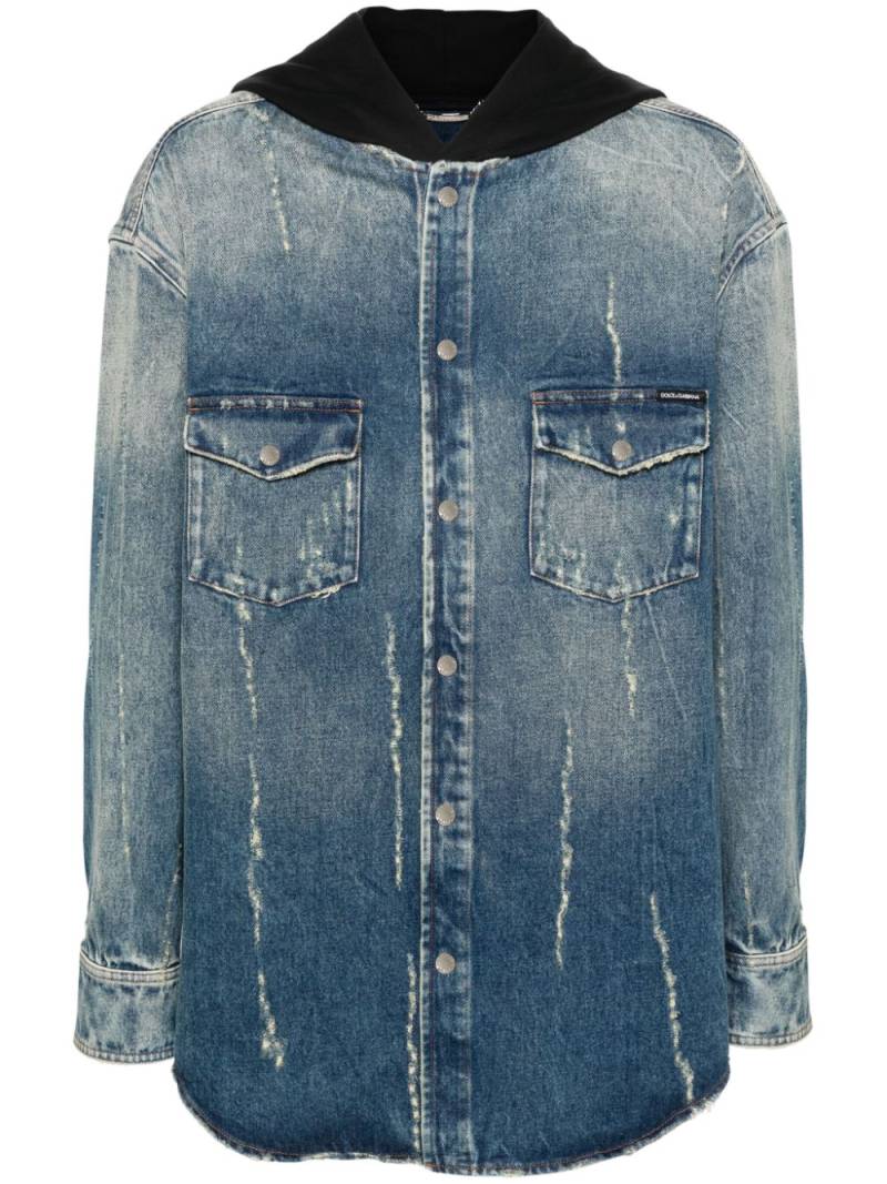 Dolce & Gabbana hooded denim coat - Blue von Dolce & Gabbana