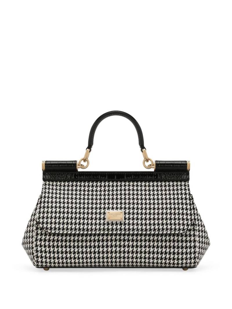 Dolce & Gabbana houndstooth tote bag - Black von Dolce & Gabbana