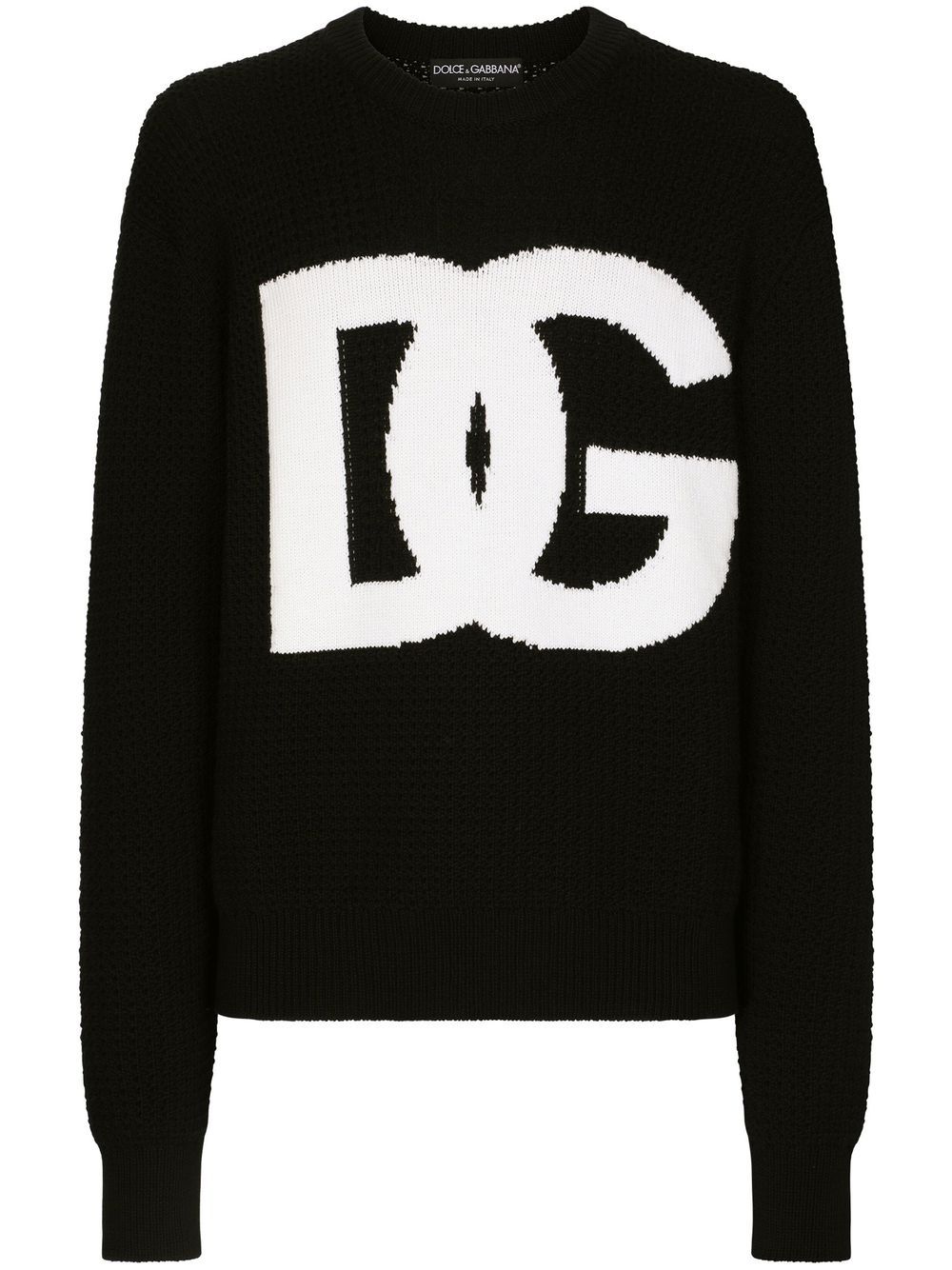 Dolce & Gabbana intarsia-knit logo jumper - Black von Dolce & Gabbana