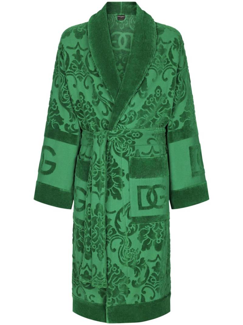 Dolce & Gabbana jacquard bath robe - Green von Dolce & Gabbana