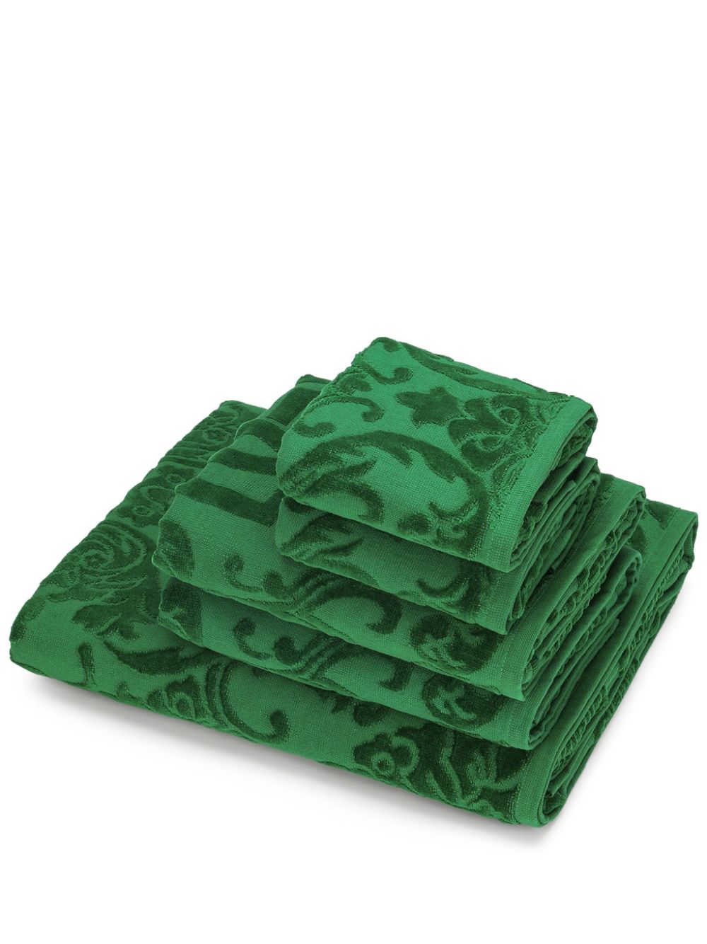 Dolce & Gabbana jacquard towels (set of five) - Green von Dolce & Gabbana