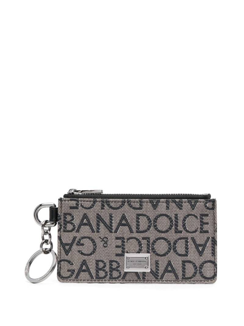 Dolce & Gabbana keyring-attachment monogram-pattern wallet - Neutrals von Dolce & Gabbana