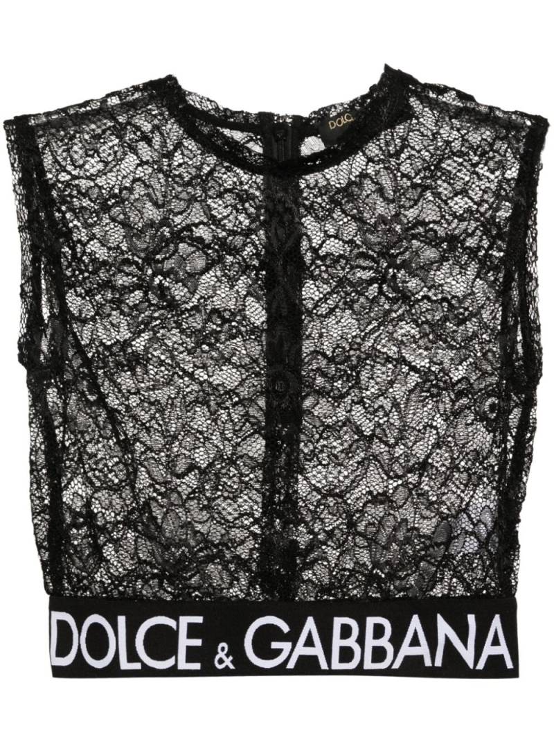 Dolce & Gabbana lace crop top - Black von Dolce & Gabbana