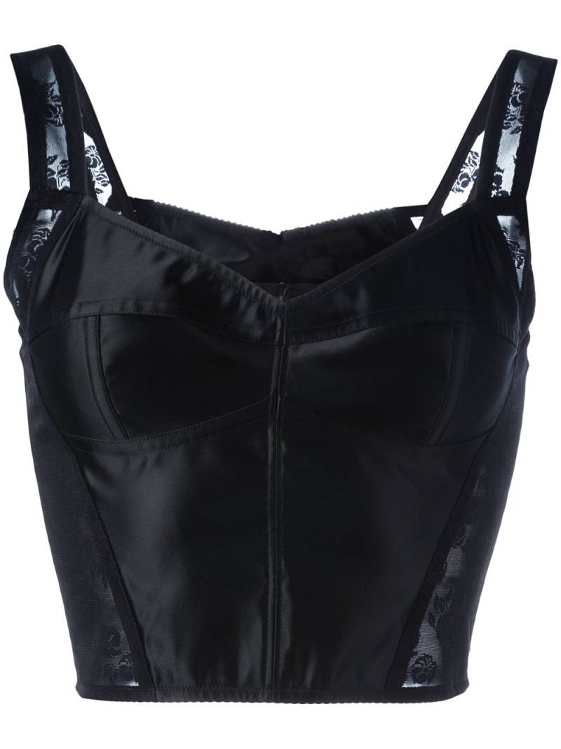 Dolce & Gabbana lace-trim corset top - Black von Dolce & Gabbana