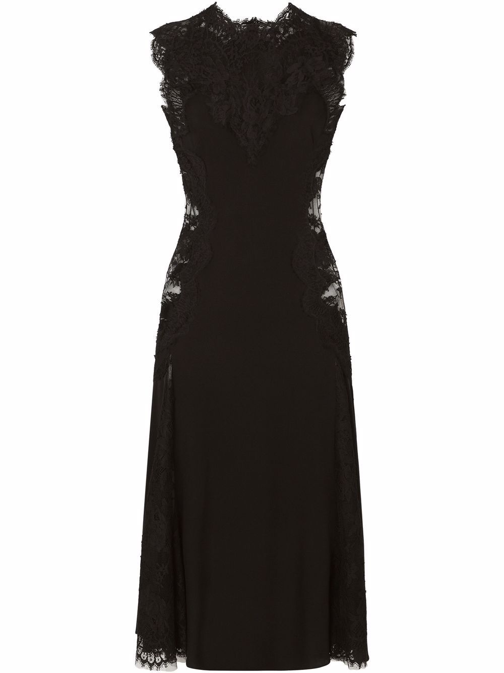 Dolce & Gabbana lace-detail midi dress - Black von Dolce & Gabbana