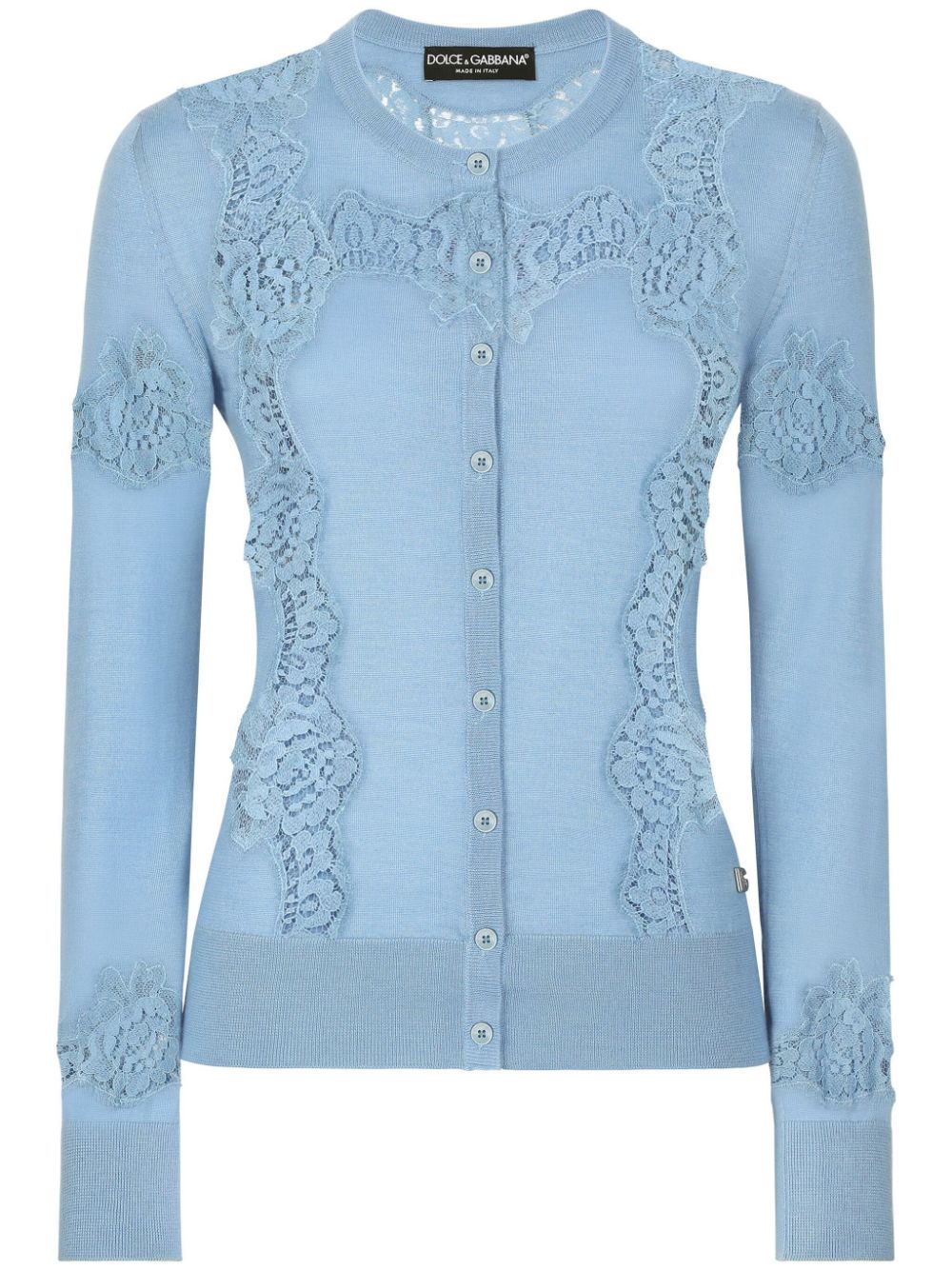 Dolce & Gabbana lace embroidery detailing cardigan - Blue von Dolce & Gabbana