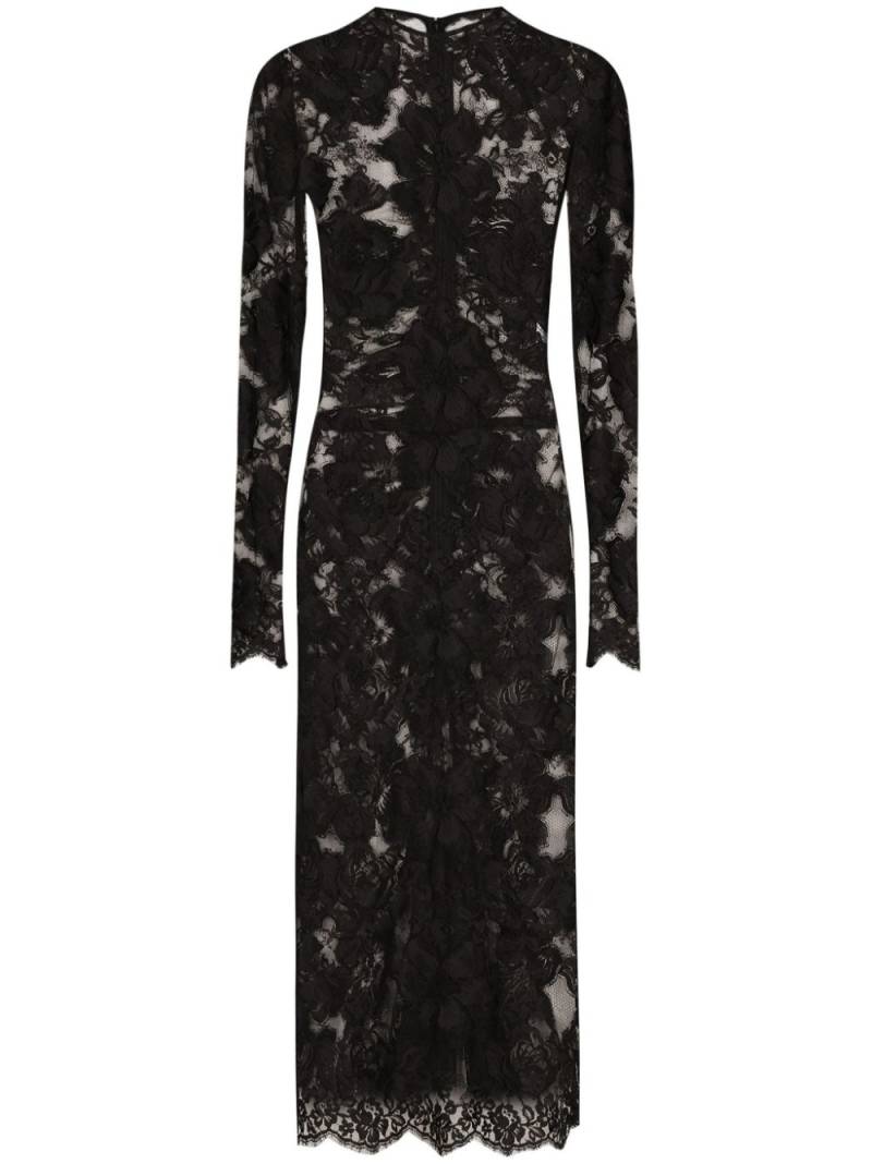 Dolce & Gabbana lace midi dress - Black von Dolce & Gabbana