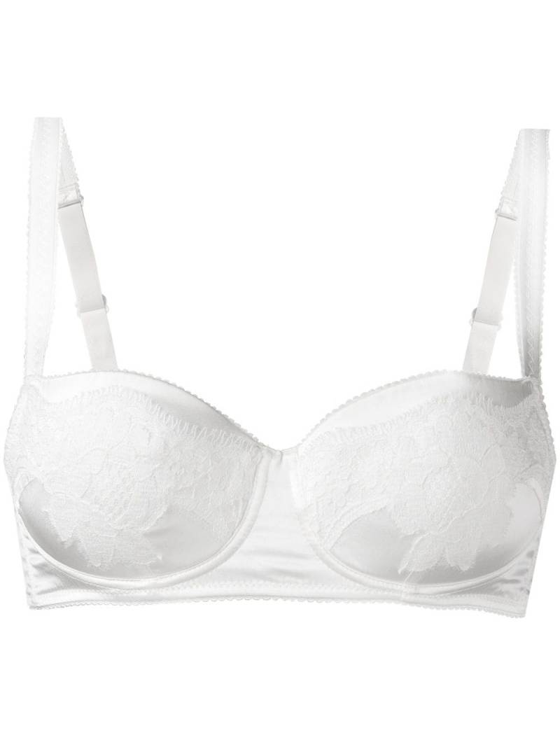 Dolce & Gabbana lace-overlay balconette bra - White von Dolce & Gabbana