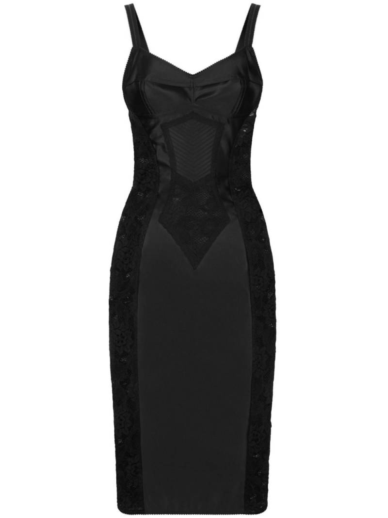 Dolce & Gabbana lace-panel dress - Black von Dolce & Gabbana