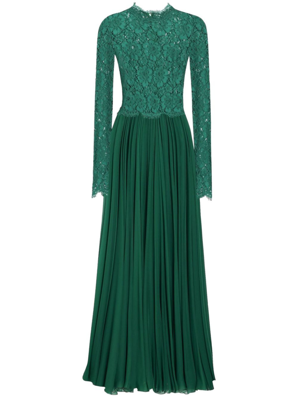 Dolce & Gabbana lace-panel gown - Green von Dolce & Gabbana