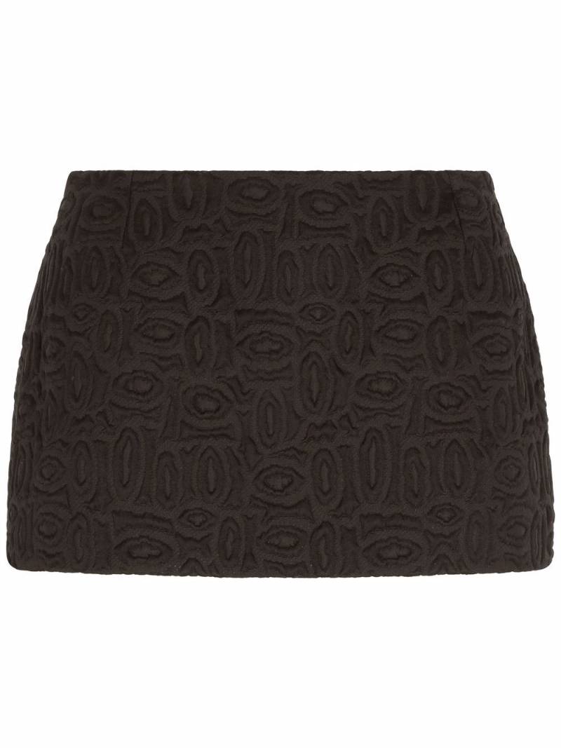 Dolce & Gabbana lace-trim jacquard miniskirt - Black von Dolce & Gabbana