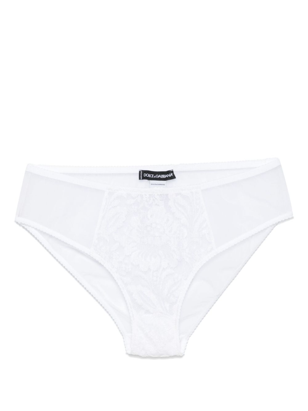 Dolce & Gabbana lace-panel tulle briefs - White von Dolce & Gabbana