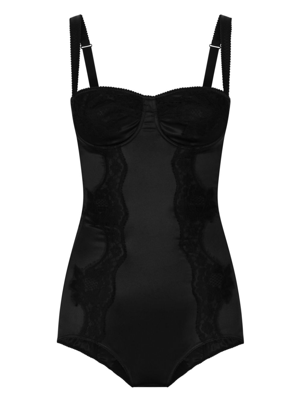 Dolce & Gabbana lace-trim balconette bodusuit - Black von Dolce & Gabbana