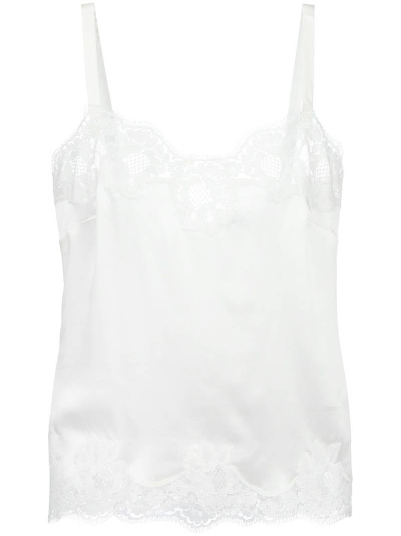 Dolce & Gabbana lace trim camisole - White von Dolce & Gabbana