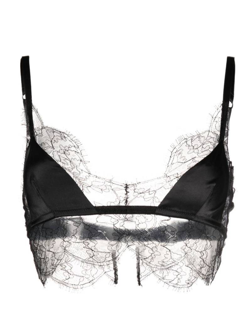 Dolce & Gabbana lace-trim satin bra - Black von Dolce & Gabbana