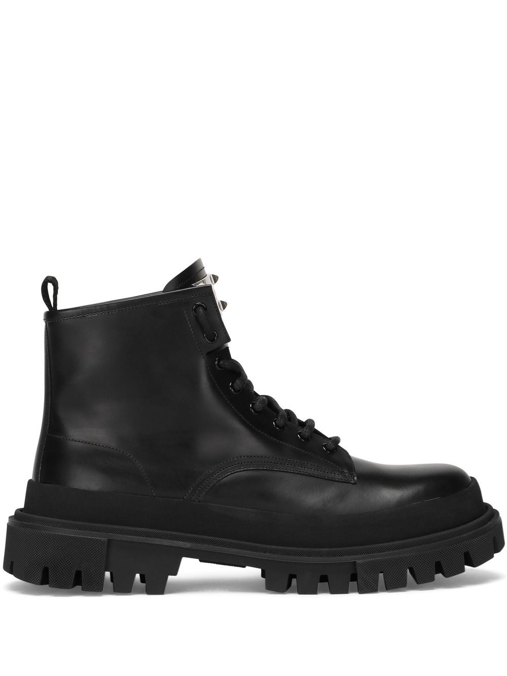 Dolce & Gabbana lace-up leather ankle boots - Black von Dolce & Gabbana