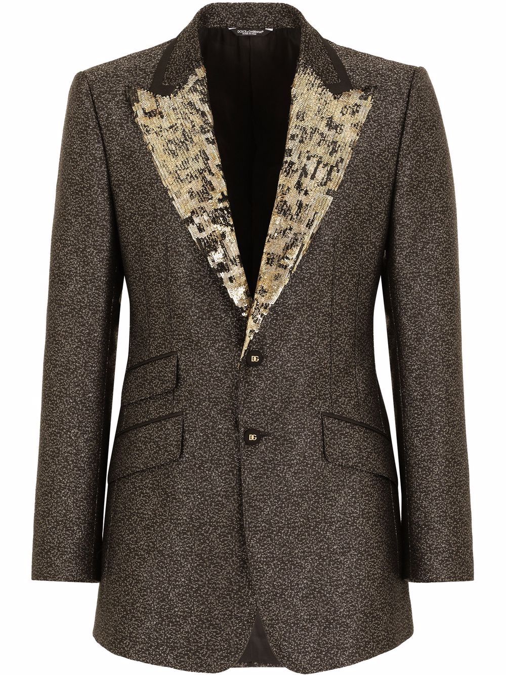 Dolce & Gabbana lamé jacquard single-breasted blazer - Grey von Dolce & Gabbana