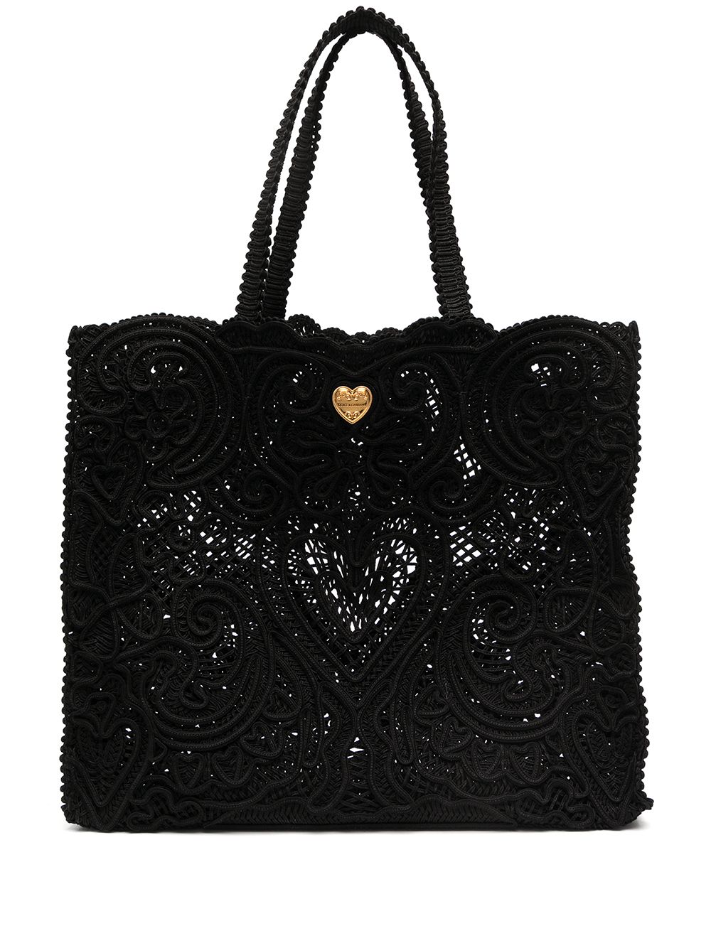 Dolce & Gabbana large Beatrice cordonetto lace tote bag - Black von Dolce & Gabbana