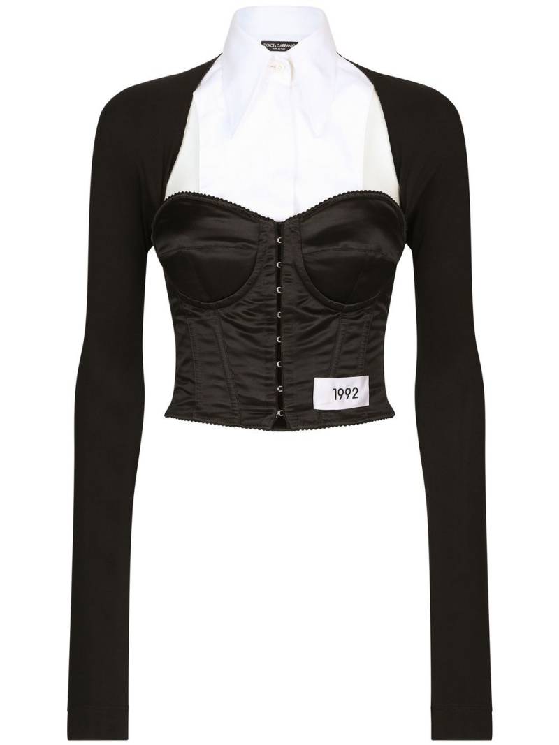 Dolce & Gabbana KIM DOLCE&GABBANA layered-shirt corset top - Black von Dolce & Gabbana