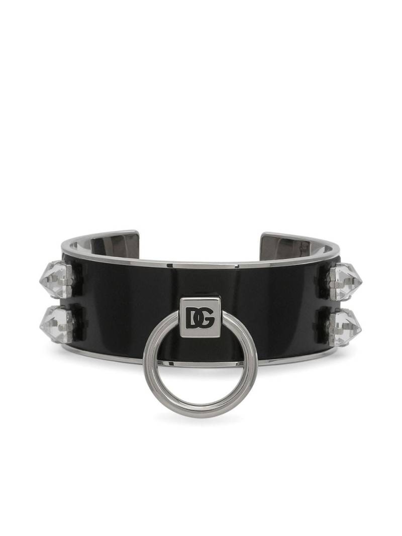 Dolce & Gabbana leather cuff bracelet - Silver von Dolce & Gabbana