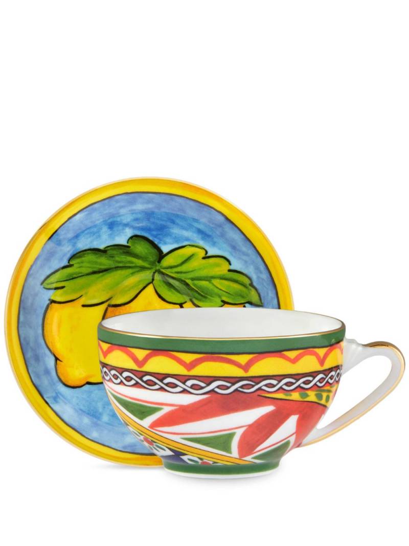 Dolce & Gabbana lemon-print porcelain tea set - Blue von Dolce & Gabbana