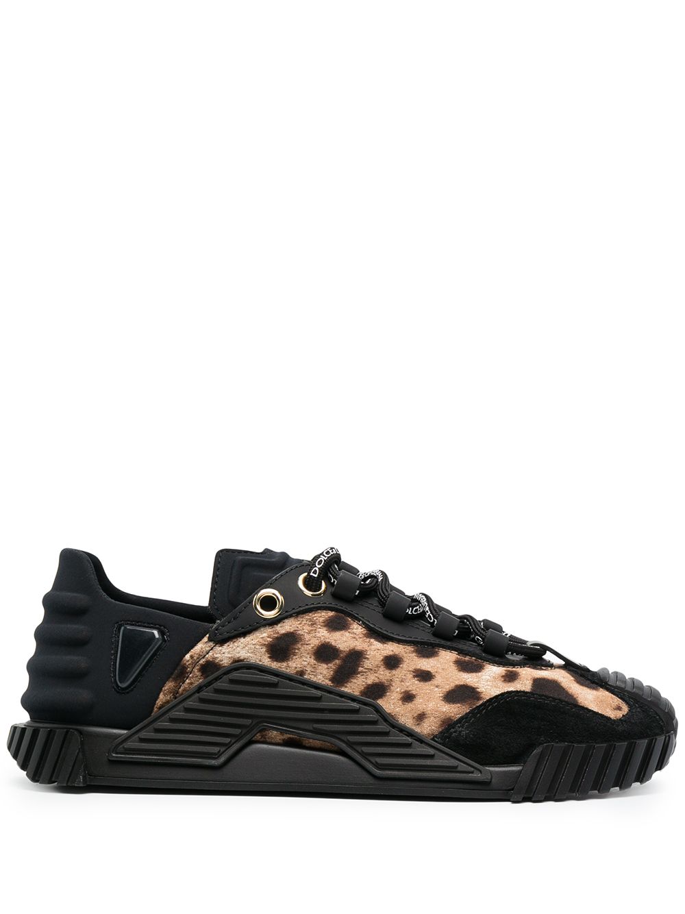 Dolce & Gabbana leopard panel low-top sneakers - Brown von Dolce & Gabbana