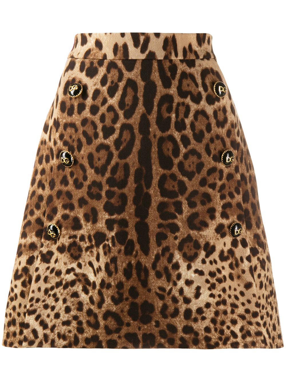 Dolce & Gabbana leopard print A-line skirt - Neutrals von Dolce & Gabbana