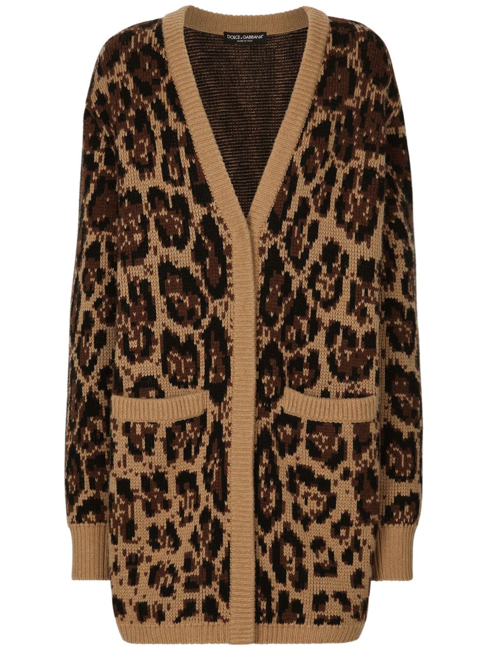 Dolce & Gabbana leopard-print V-neck cardigan - Brown von Dolce & Gabbana