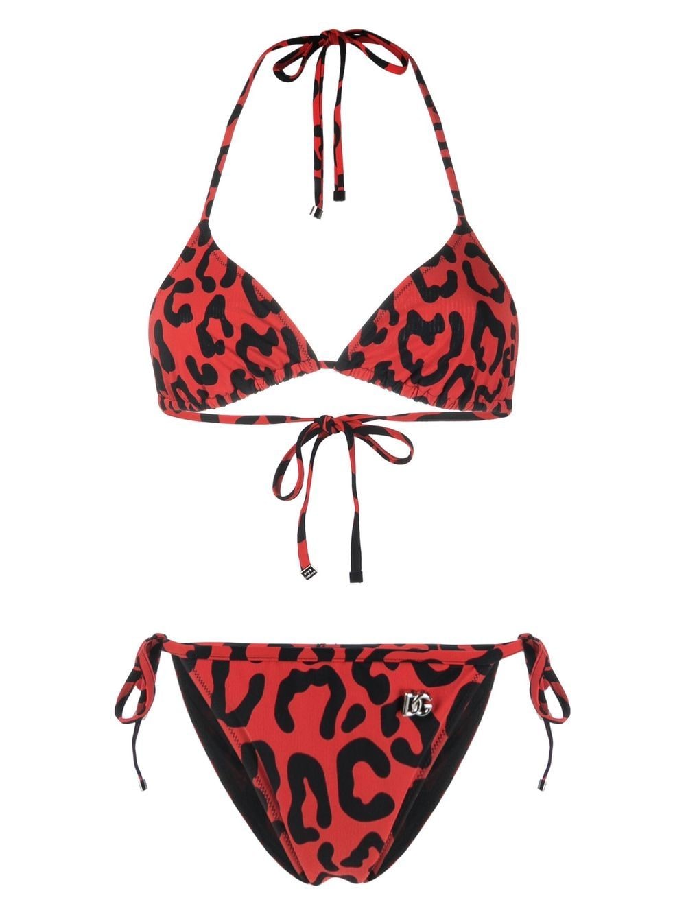 Dolce & Gabbana leopard-print bikini set - Red von Dolce & Gabbana