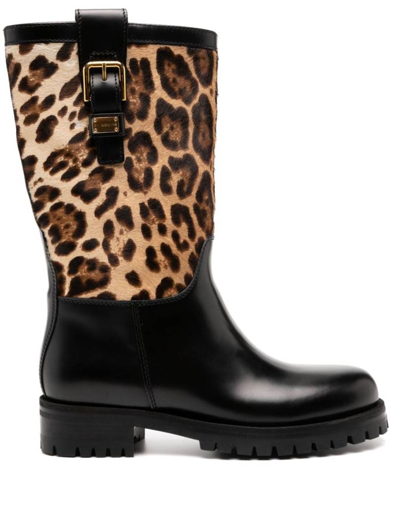 Dolce & Gabbana leopard-print boots - Brown von Dolce & Gabbana