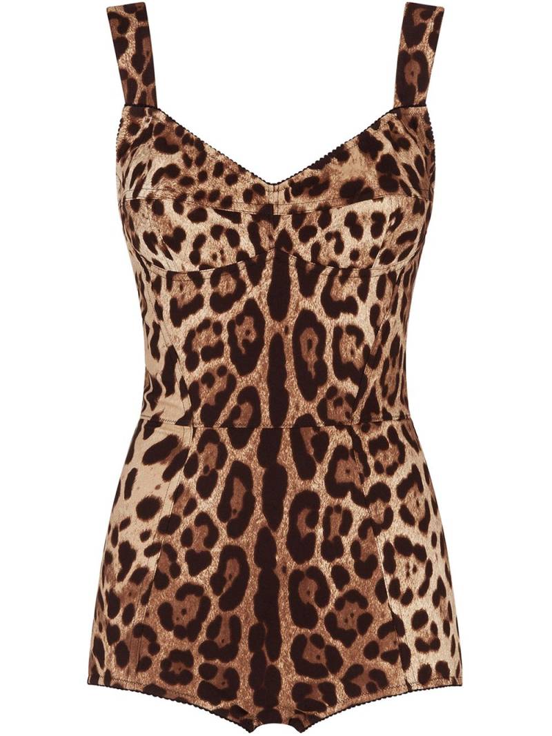 Dolce & Gabbana leopard-print bustier bodysuit - Brown von Dolce & Gabbana