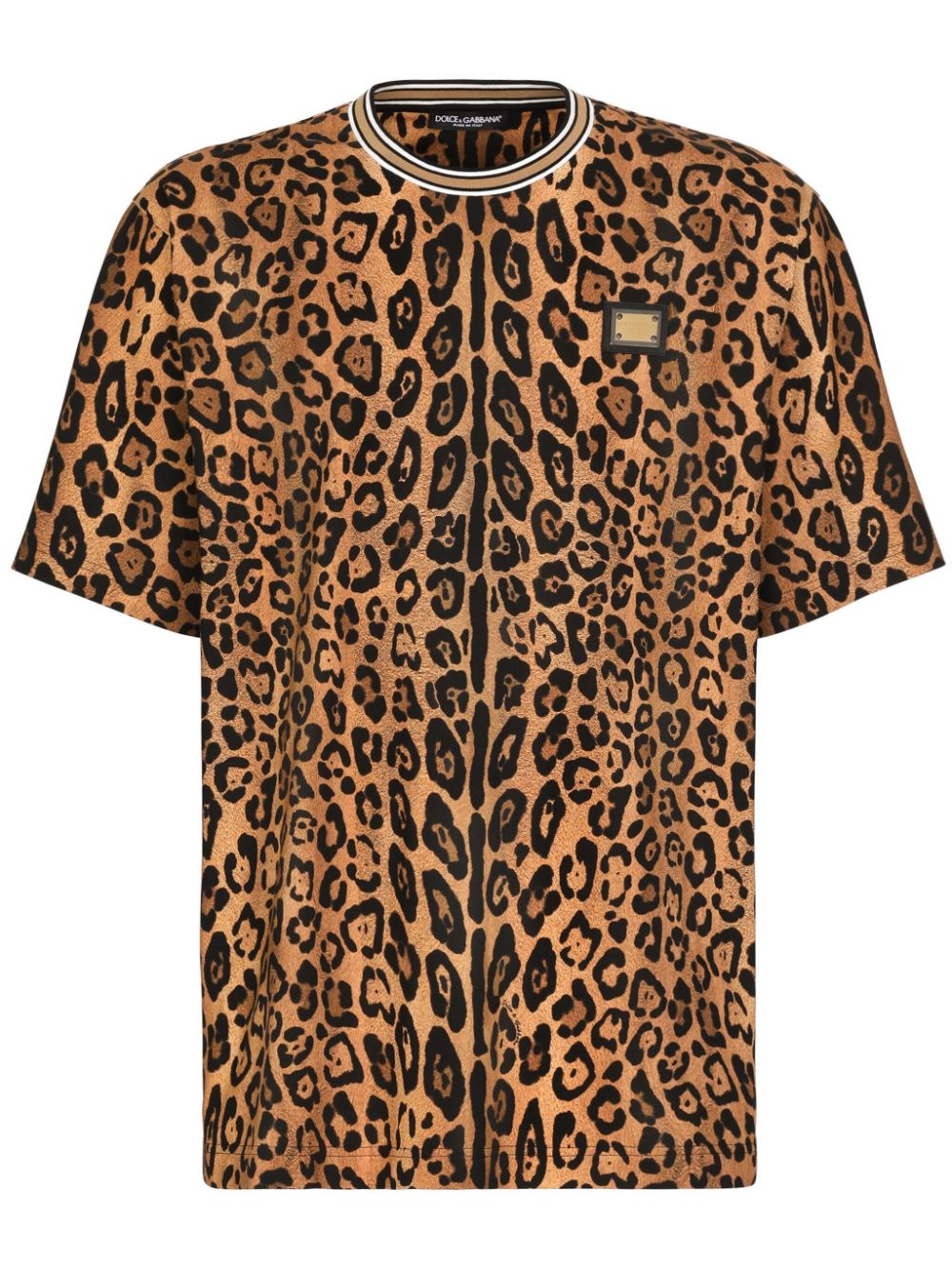 Dolce & Gabbana leopard-print cotton T-shirt - Brown von Dolce & Gabbana