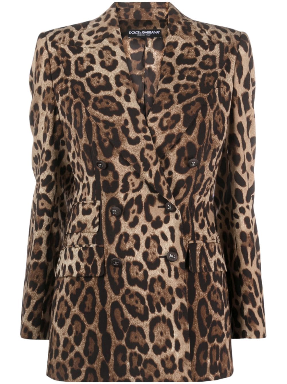 Dolce & Gabbana leopard-print double-breasted blazer - Neutrals von Dolce & Gabbana