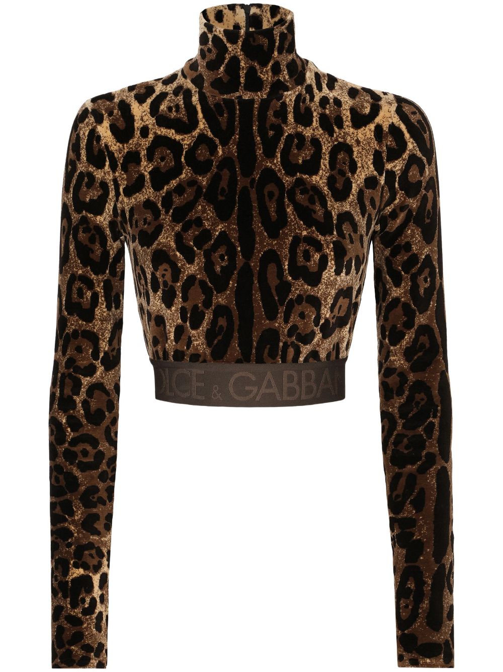 Dolce & Gabbana leopard-print high-neck blouse - Brown von Dolce & Gabbana