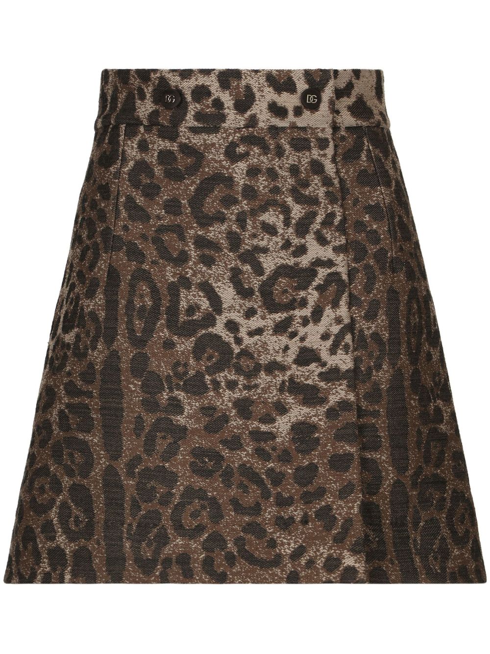 Dolce & Gabbana leopard-print high-waisted miniskirt - Brown von Dolce & Gabbana