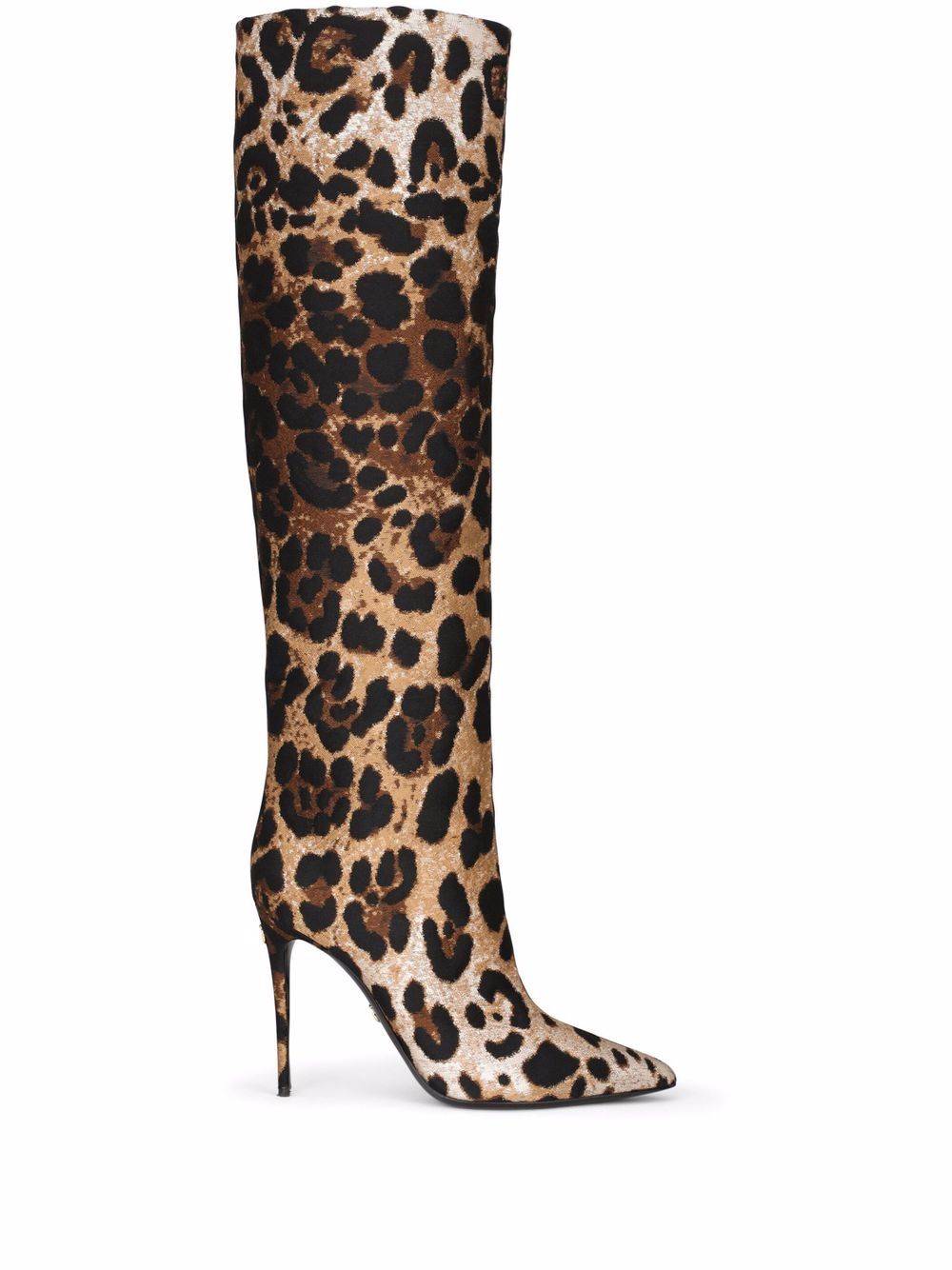 Dolce & Gabbana leopard-print jacquard knee-length boots - Brown von Dolce & Gabbana