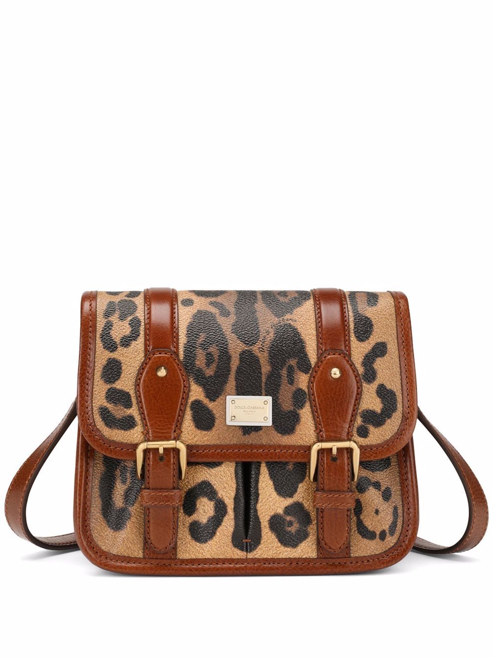 Dolce & Gabbana small Crespo leopard-print messenger bag - Brown von Dolce & Gabbana