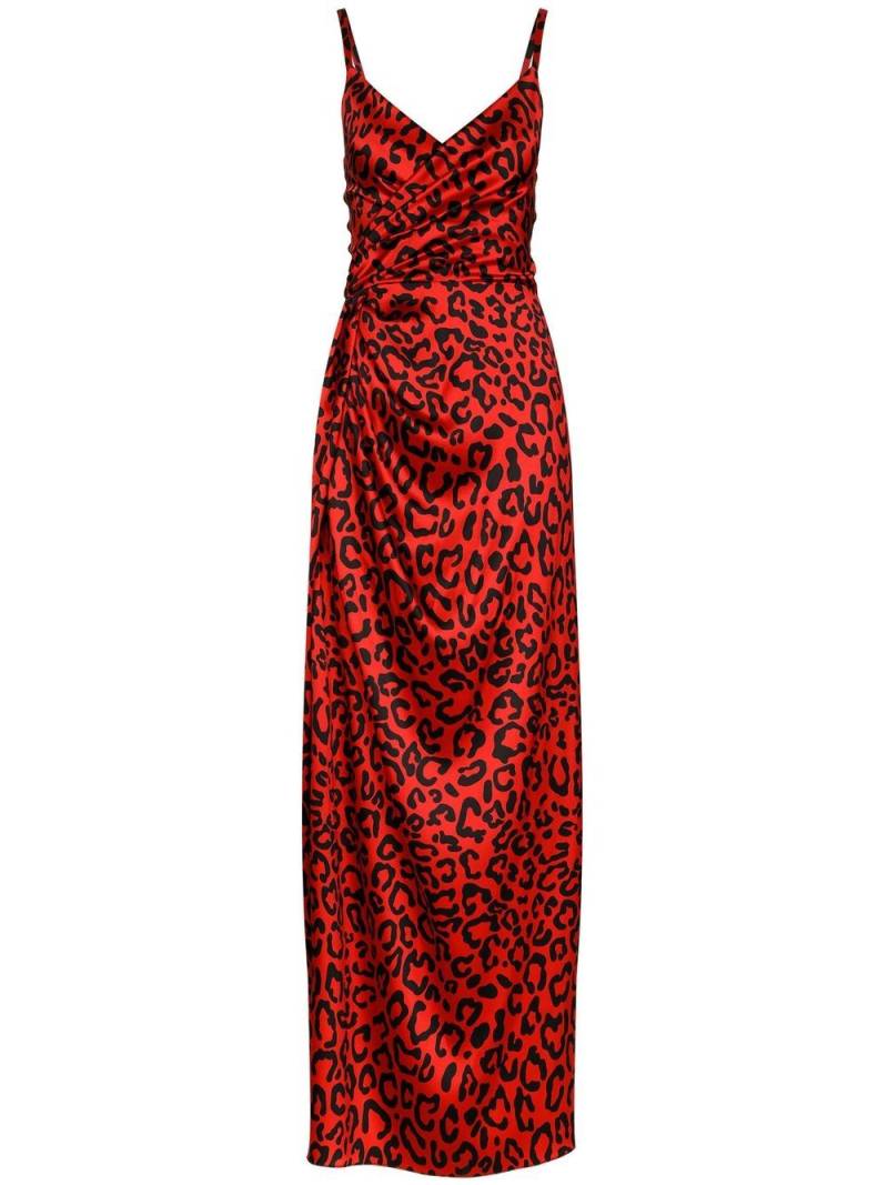 Dolce & Gabbana leopard-print maxi dress - Red von Dolce & Gabbana