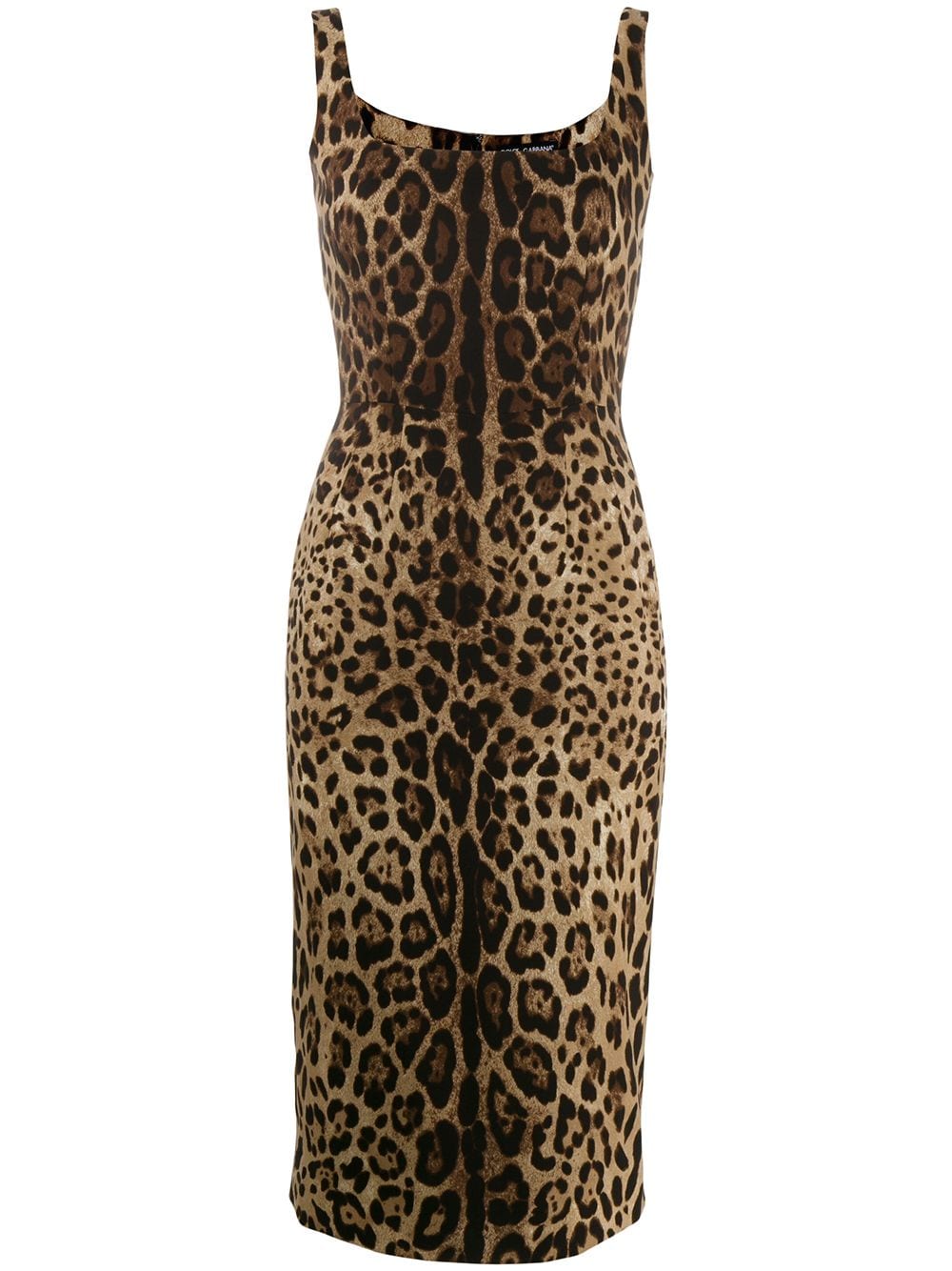 Dolce & Gabbana leopard-print midi dress - Black von Dolce & Gabbana