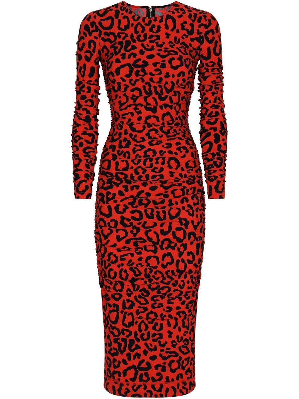 Dolce & Gabbana leopard-print midi dress - Orange von Dolce & Gabbana