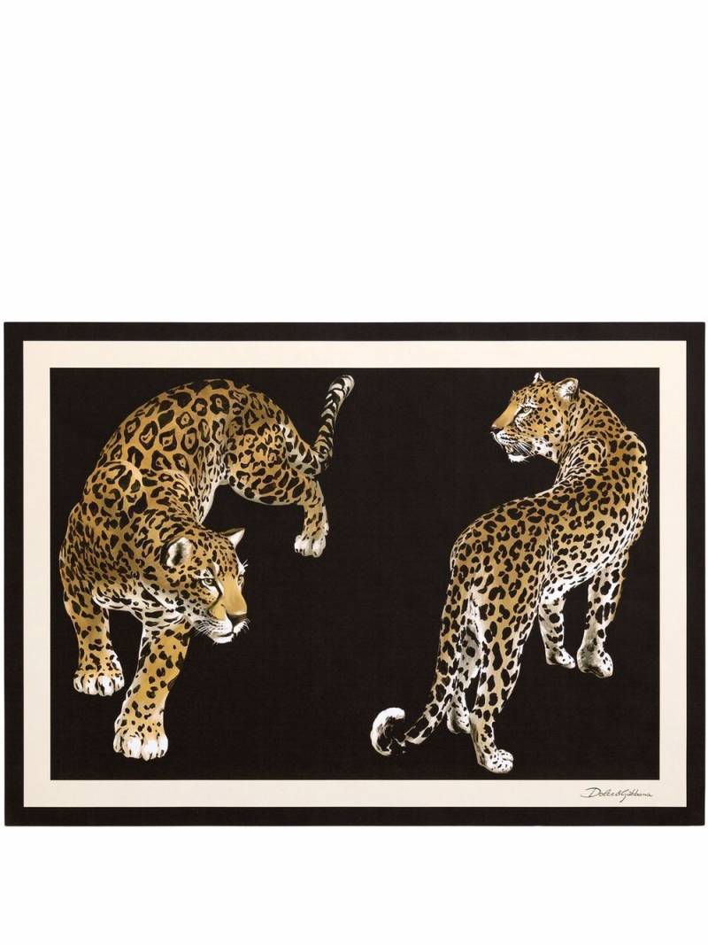 Dolce & Gabbana leopard-motif paper placemats (set of 36) - Black von Dolce & Gabbana