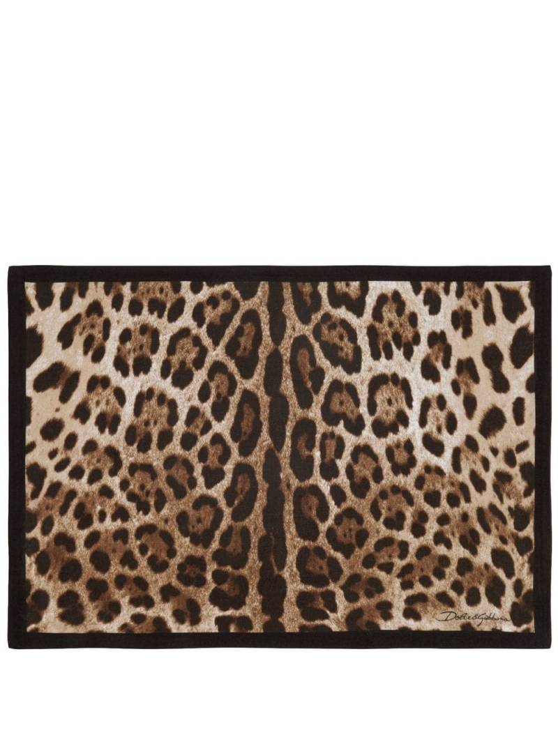 Dolce & Gabbana leopard-print placemat and napkin set - Brown von Dolce & Gabbana