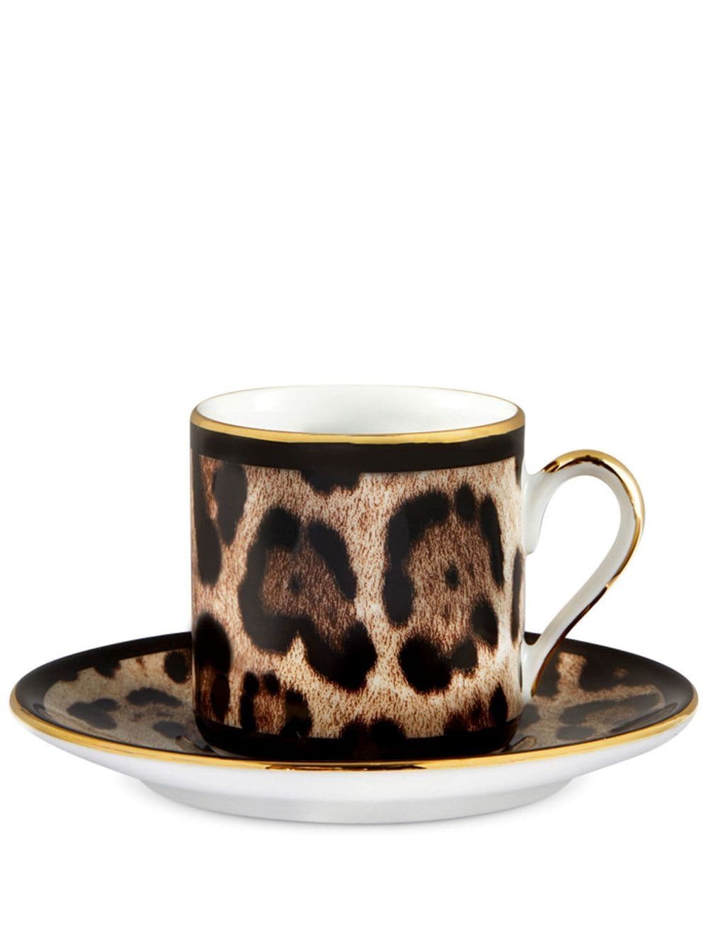 Dolce & Gabbana leopard-print porcelain espresso set - Black von Dolce & Gabbana