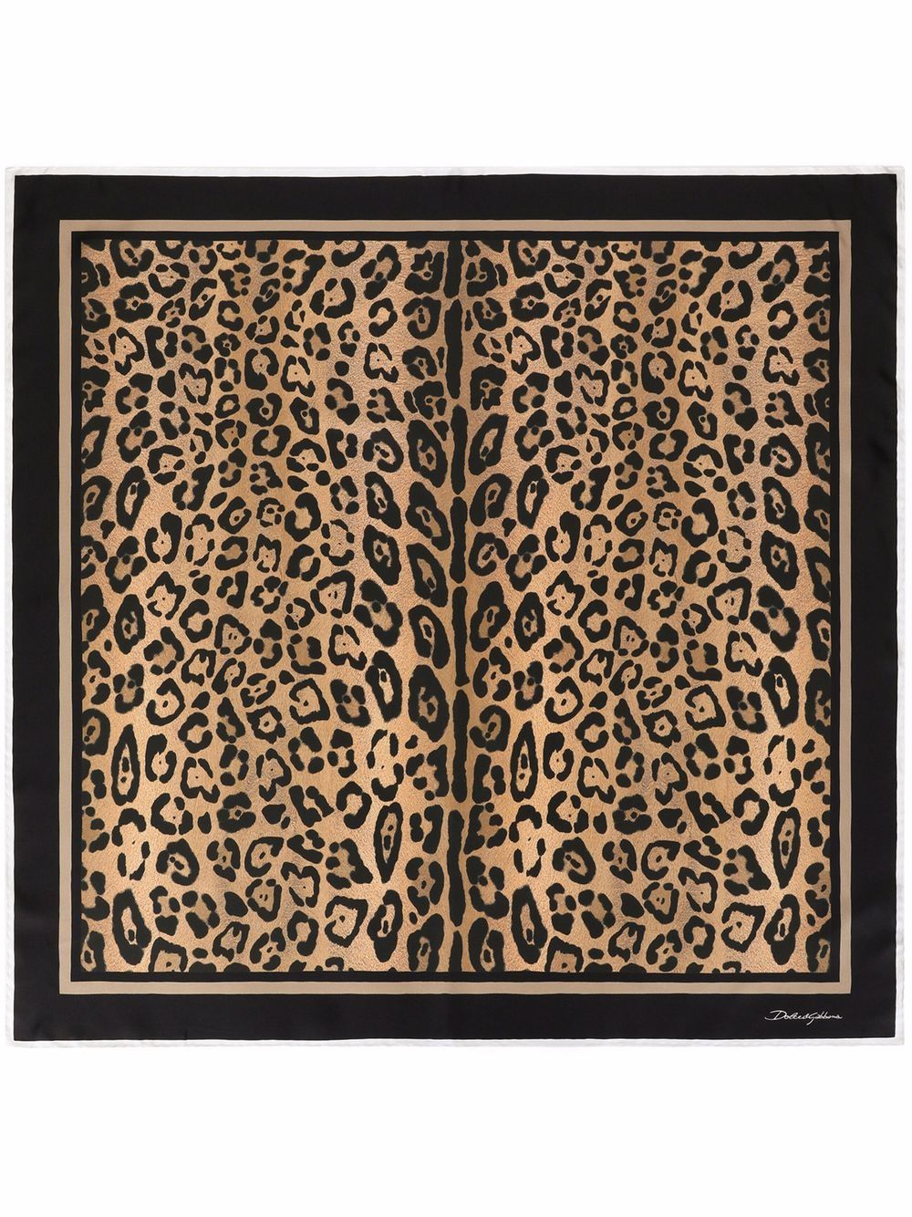 Dolce & Gabbana leopard-print silk scarf - Brown von Dolce & Gabbana