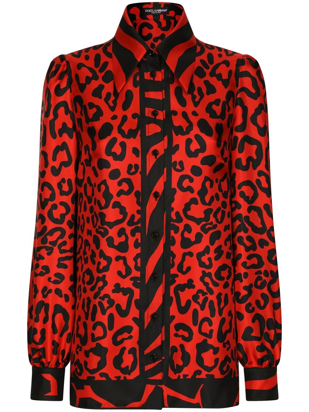 Dolce & Gabbana leopard-print silk shirt - Red von Dolce & Gabbana