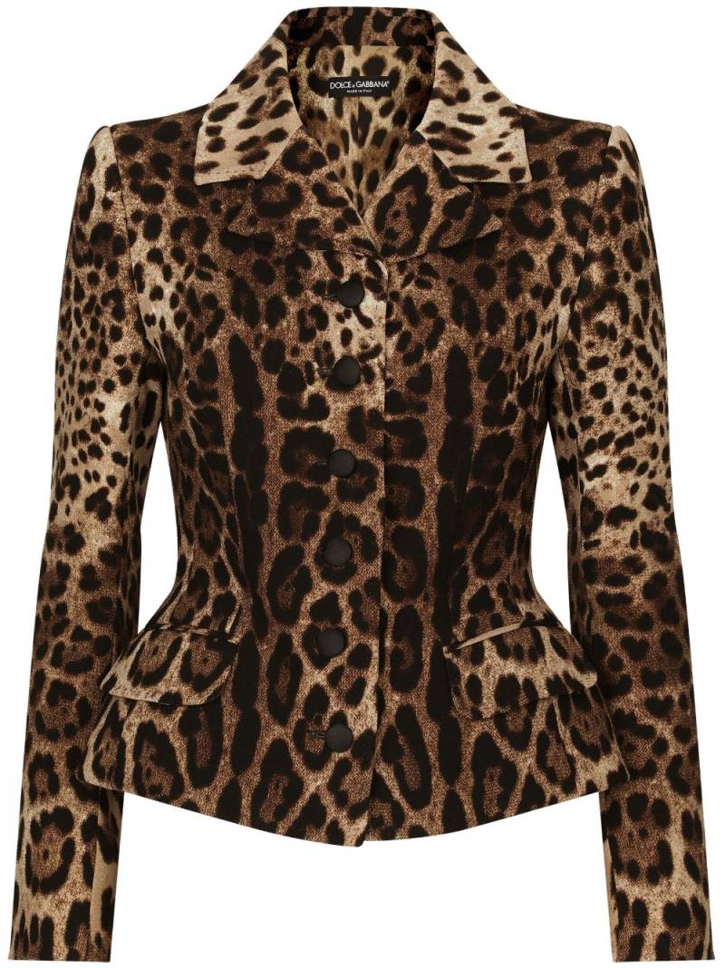 Dolce & Gabbana leopard-print single-breasted blazer - Brown von Dolce & Gabbana