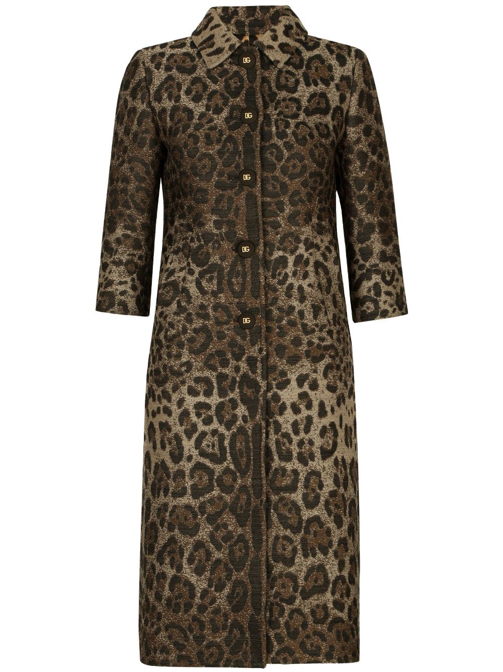 Dolce & Gabbana leopard-print single-breasted coat - Brown von Dolce & Gabbana