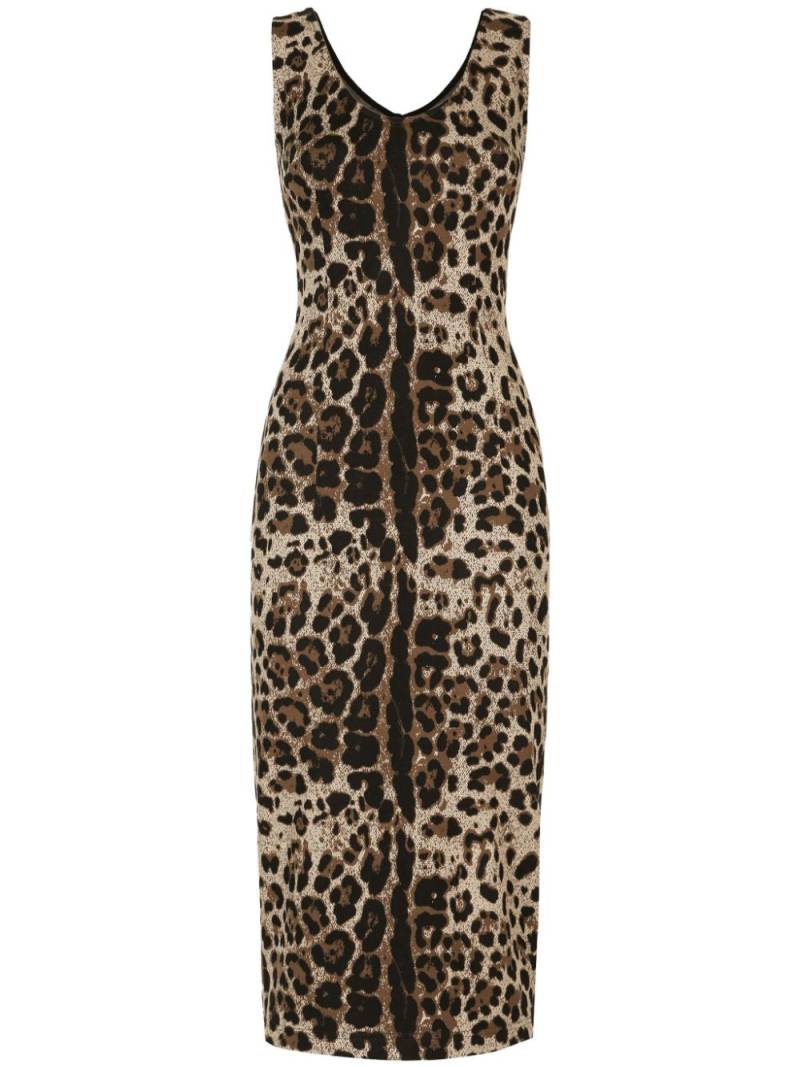 Dolce & Gabbana leopard-print sleeveless dress - Brown von Dolce & Gabbana