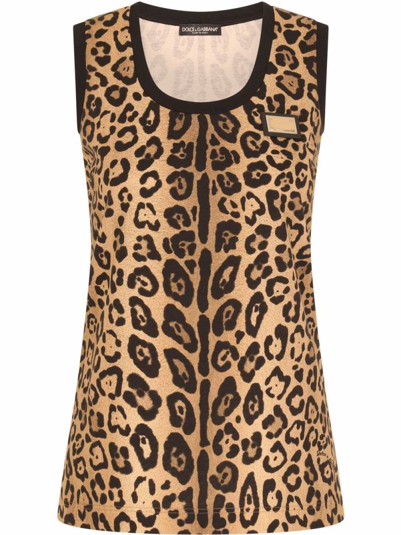 Dolce & Gabbana leopard-print tank top - Brown von Dolce & Gabbana