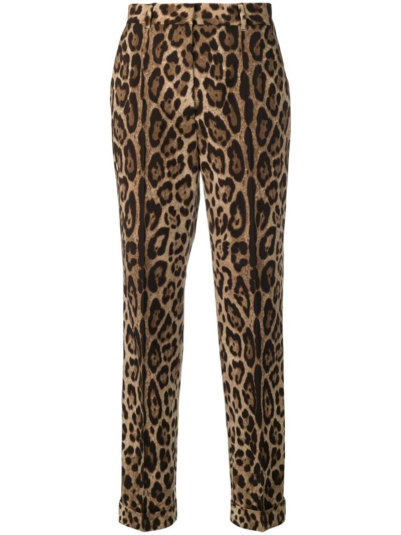 Dolce & Gabbana leopard print trousers - Brown von Dolce & Gabbana